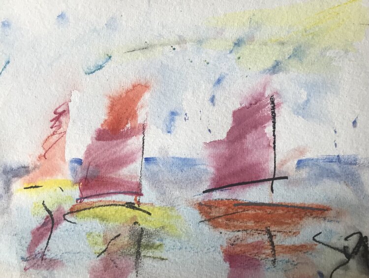 Colourful sails David Abse