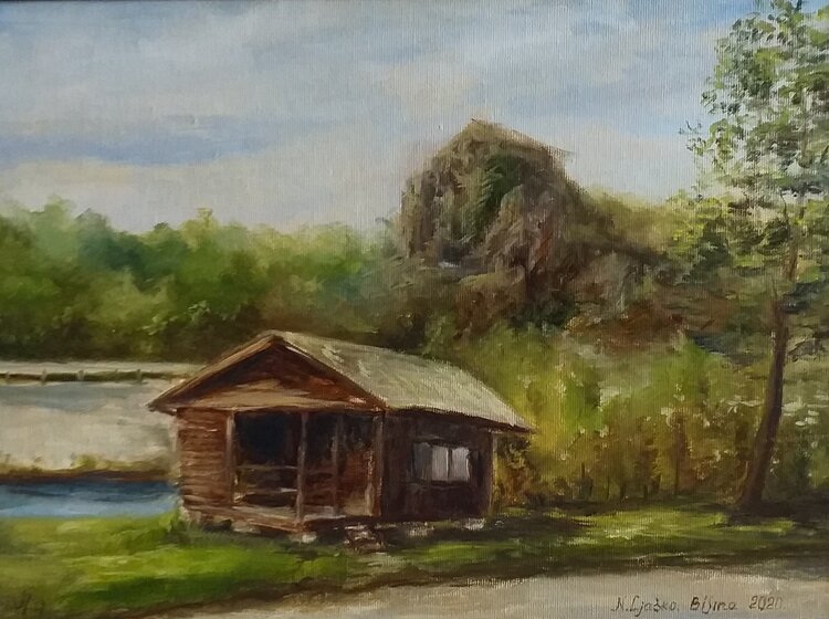 Mount Boren cottage, oil painting. Nadezhda Gellmundova