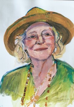 Dame au chapeau jaune Monique François / Moma