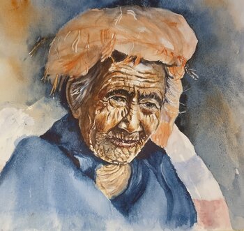 Vieille femme birmane ethnie Akka Monique François / Moma