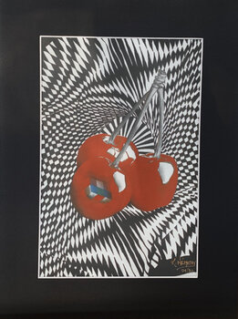 Cherries surreal mit Passepartout Katalin Nemethy