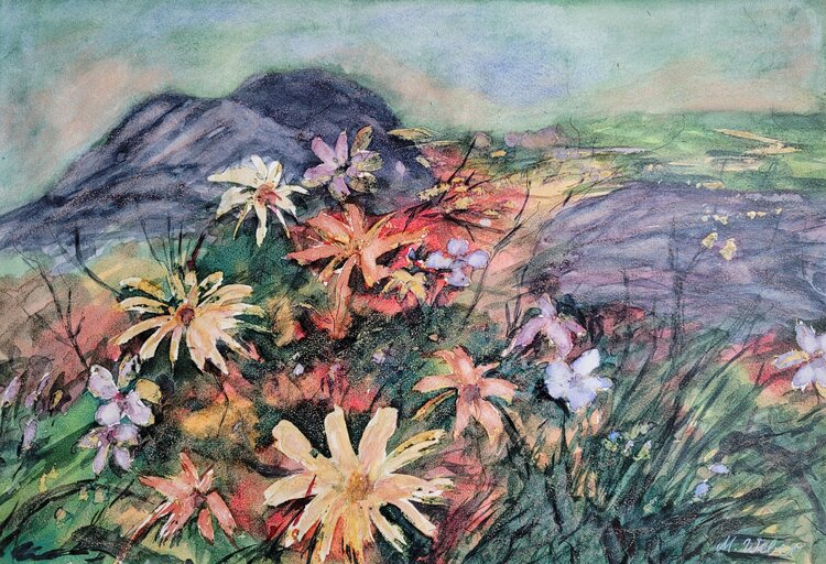 Abstrakte Blüten-Landschaft Margitta Weber