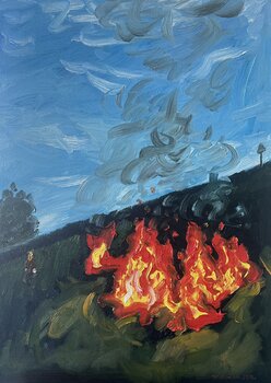 Die alte Frau und das Feuer Yan Jun White