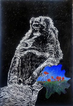 singe aux paysage Marie-Pierre Laboulandine