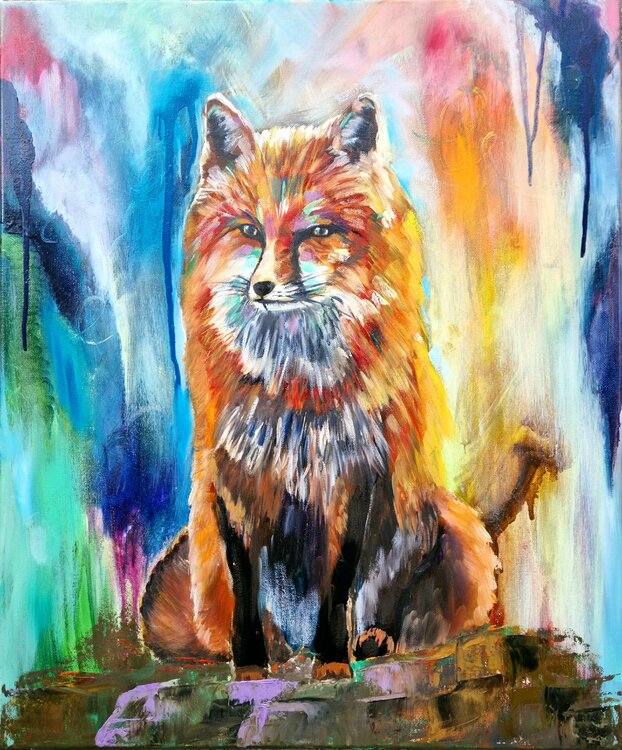 Fox Oil painting 