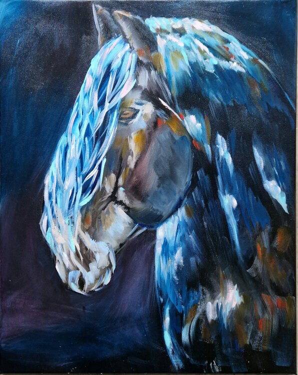 Black Horse oil painting 