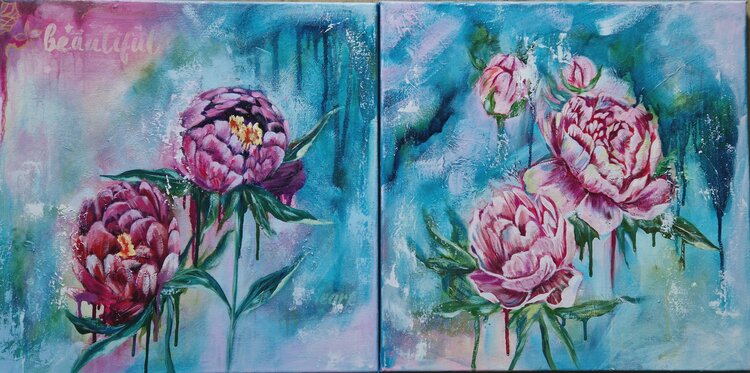 abstract flower oil painting 