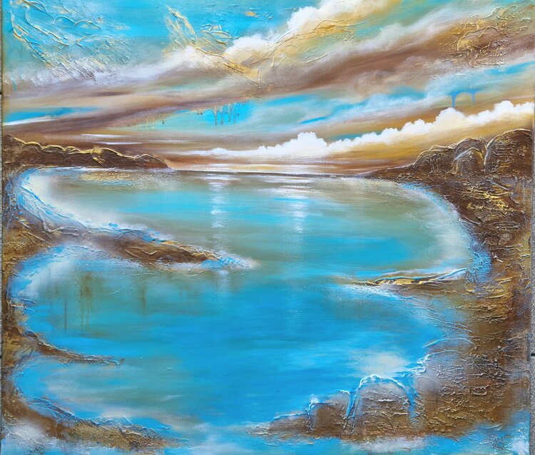 Mystische semi-abstrakte Meereslandschaft 