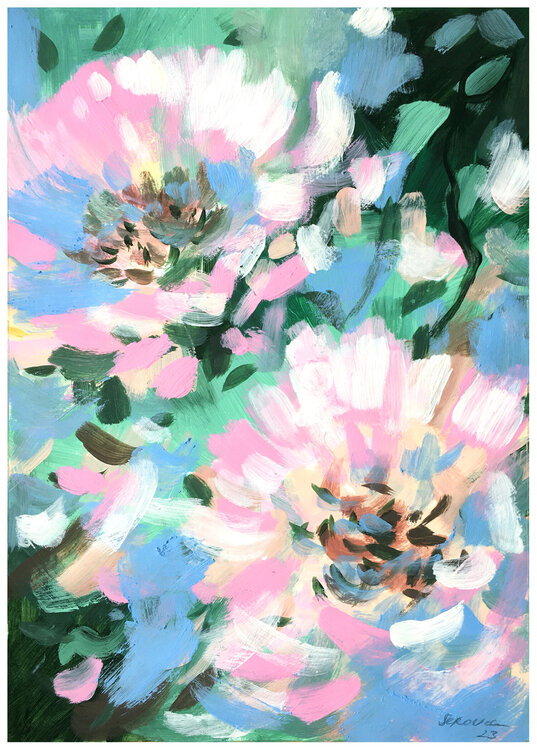 Floral Painting Original Abstract Contemporary Art by Valeriya Serova Valeriya Serova