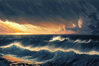 Tramonto Tempestoso sul Mare in Furore Leonardo Bandinelli