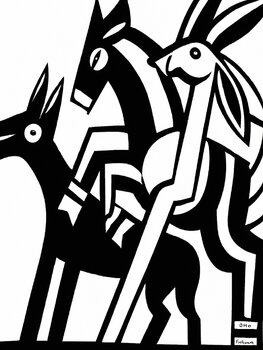 Yippie !!  -  Holzschnittmotiv Otto Frühwach