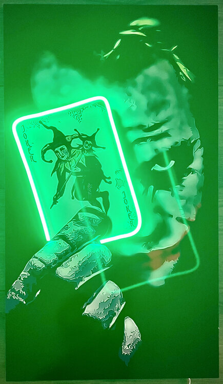 LEDMansion - Joker Card Purple Led Wall Art Alessandro Sbrana