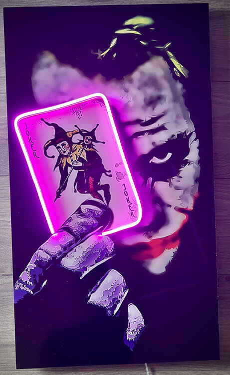 LEDMansion - Joker Card Green Led Wall Art Alessandro Sbrana