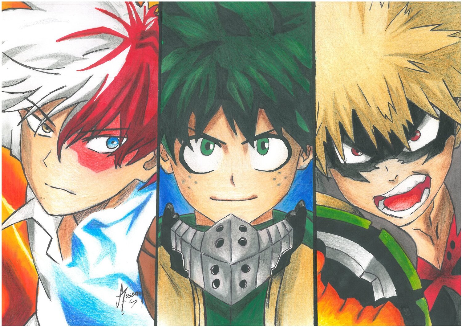 My Hero Academia Todoroki & Midoriya & Bakugo von Hossam El Mrabet (2022) Zeichnungen