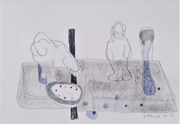 scène aux deux personnages yves minssart