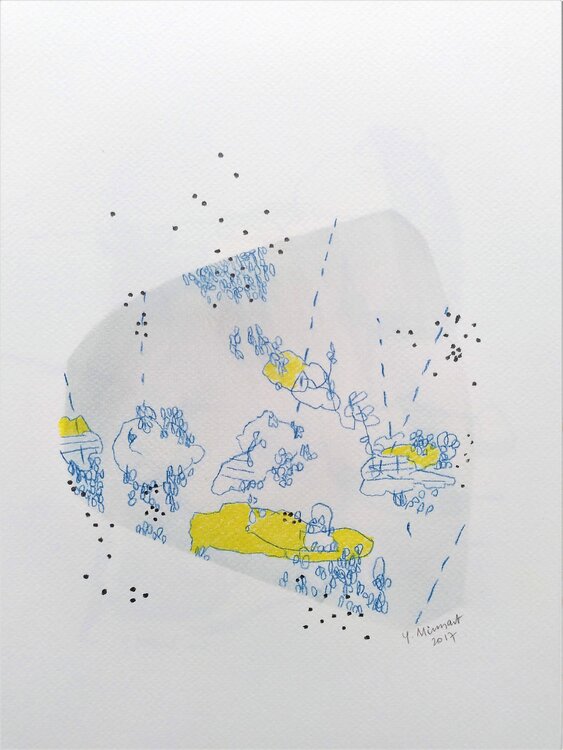 scène à l'aplat jaune yves minssart
