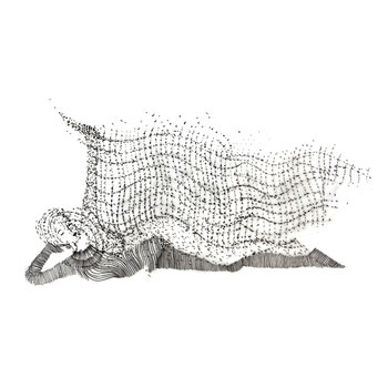 Femme/Vague Essaim Sable Drapé Draperie Laetitia Guillet