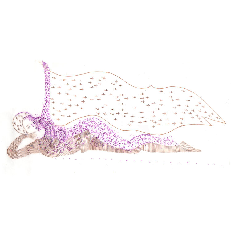 Femme/Drapeau Drapé Draperie Essaim Constellation Laetitia Guillet