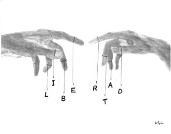 Freedom, hanging from a thread / La Libertad, colgada de un hilo Karin Pinter