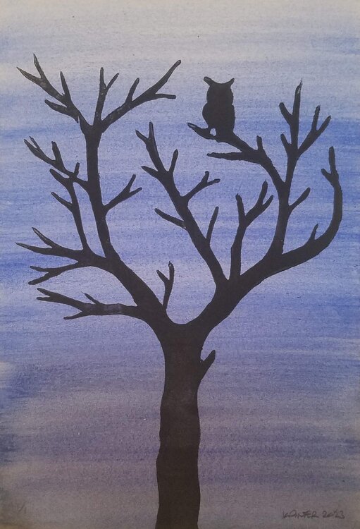 Owl on a tree (v1) Karin Pinter