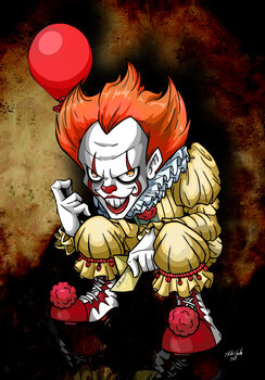 Leinwand Bild "ES" der Horror Clown 60cm x 40cm in Farbe Markus Seider