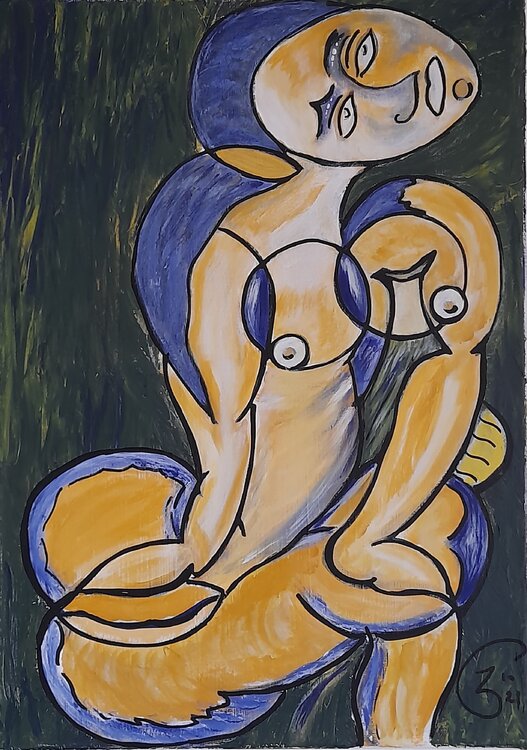 FEMME ALLONGEE SUR L'HERBE José GARCIA