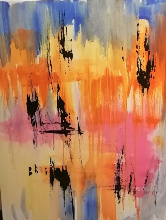 Free colors let it flow dipinto su tela originale firmato Valter Lovisi Valter Lovisi