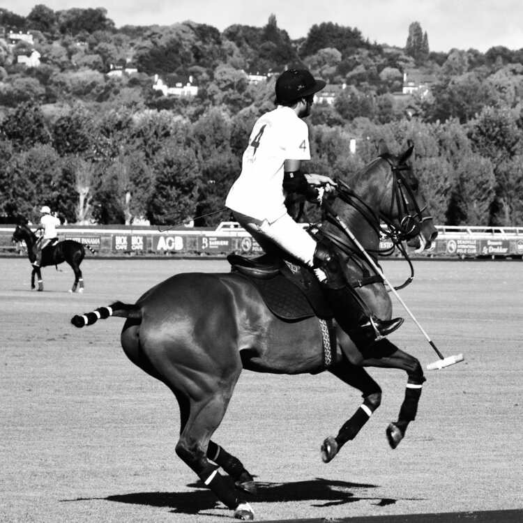 Le joueur de polo Marianne Mouchet