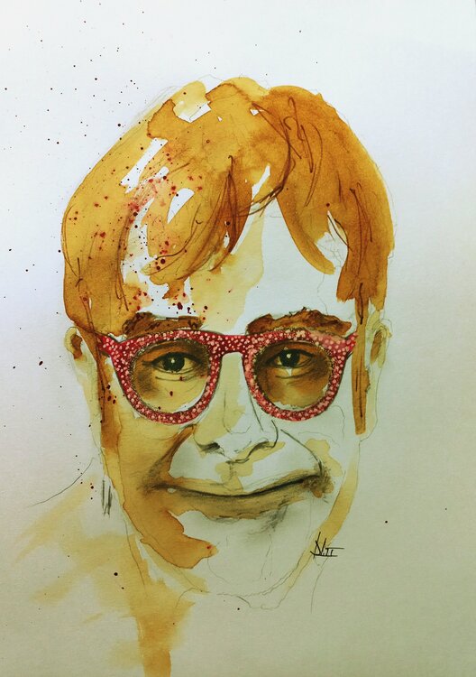 Elton John - Mixed Media Dieter Becker