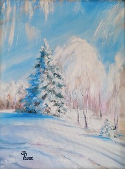 Christmas tree covered with snow in a winter park on a sunny day Tatsiana Savich