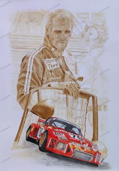 Paul Newman le mans.  Impression série limitée Eric Pawlak