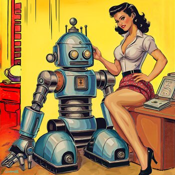Pin-up et robot vintage Doron B