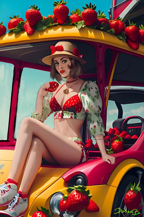 Pin-up avec chapeau Doron B