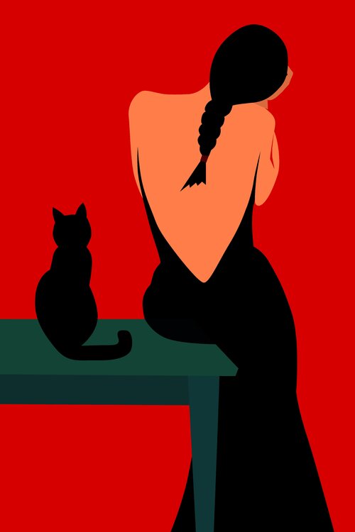 Frau mit Katze Robert Schlund