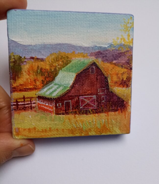 Petite ferme en automne Karen Martin
