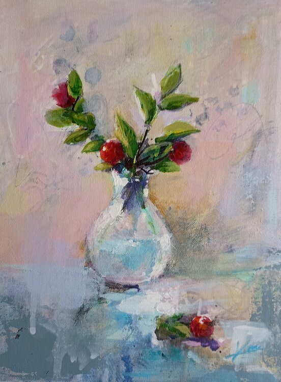 vase aux fruits rouges Karen Martin