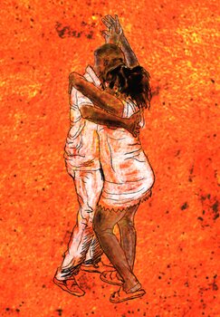Danse couple aquarelle Alain Assouline