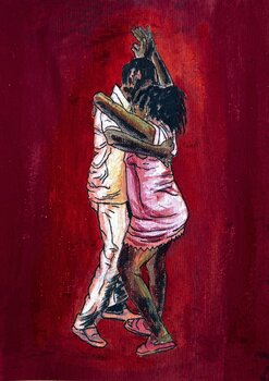 Danse couple aquarelle Alain Assouline
