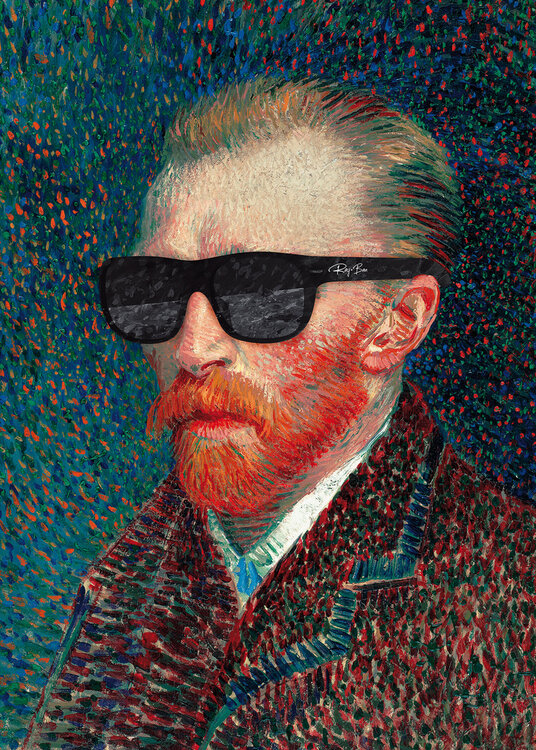 vincent gogh wearing glasses portrait 70x100 cm canvas wooden frame Kamil Piatkowski