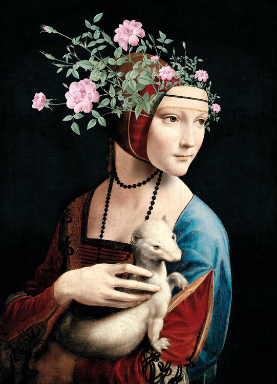 Lady with an Ermine 50x70 cm canvas wooden frame Kamil Piatkowski