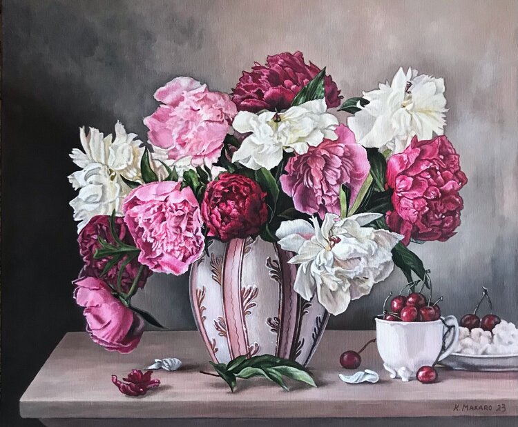 Vaso con peonie Kate Makaro