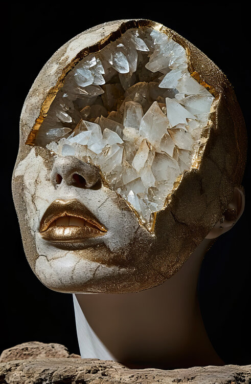 Crystal Agate Geode Woman Portrait 1 Bilge Paksoylu