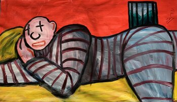 Prisoner sleeping in his cell Zak Reay-Barry