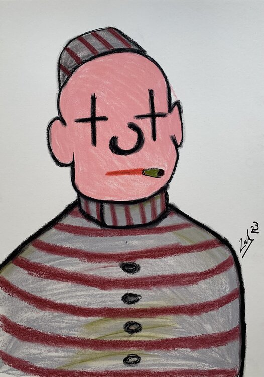 Prisoner smoking Zak Reay-Barry