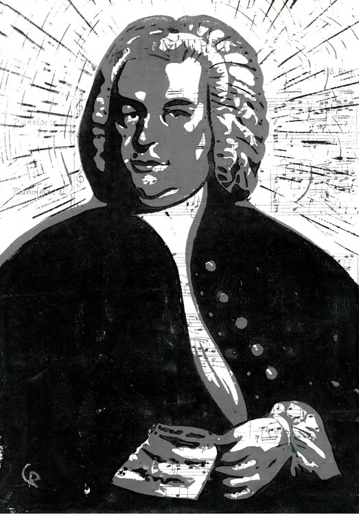 Johann Sebastian Bach - schwarz grau Christian Reimann