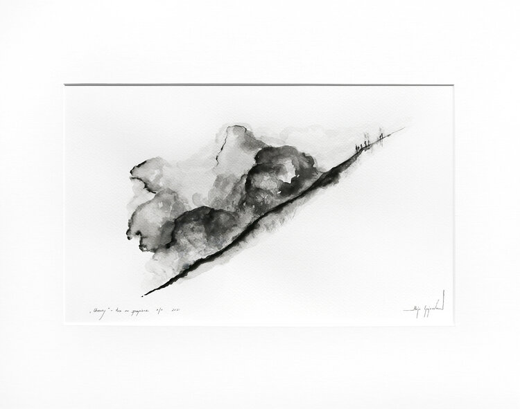 Ink on paper - Landscape no. 20 - clouds Maja Gajewska