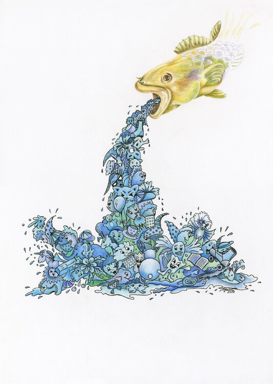 blue water - doodles Sasti-Line