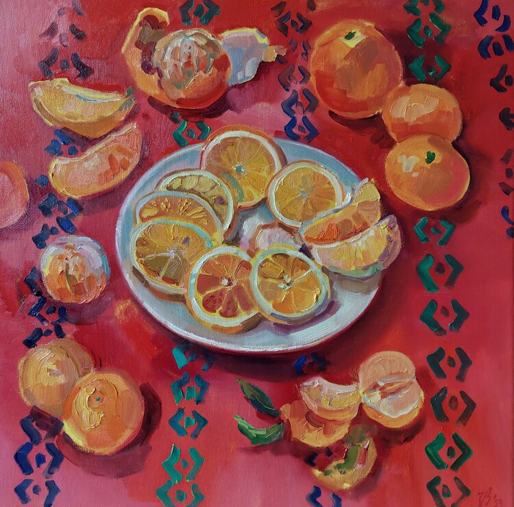 Stillleben mit Orangen Katharina Valeeva