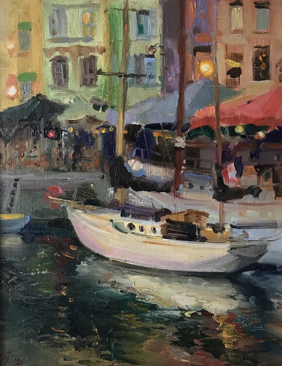 Fishing boat  - Abend in Honfleur Katharina Valeeva