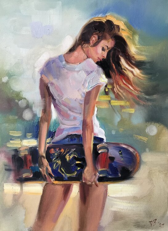 Skateboard-Mädchen Katharina Valeeva